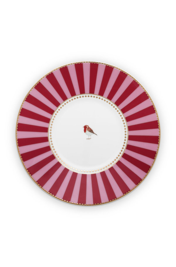 CUP & SAUCER - TASSE & UNTERTASSE - LOVE BIRDS MEDALLION RED-PINK 200ML - BY PIP STUDIO