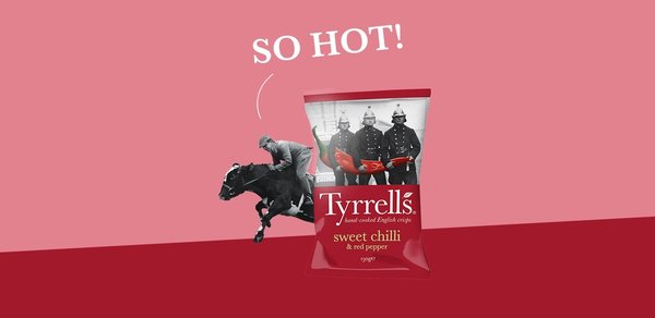 SWEET CHILLI & RED PEPPER - HAND COOKED ENGLISH CRISPS  150G BY TYRRELLS