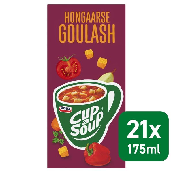 CUP A SOUP - HONGAARSE GOULASH - GULASCHSUPPE - 21 PACKUNGEN Á 175 ML - BY UNOX