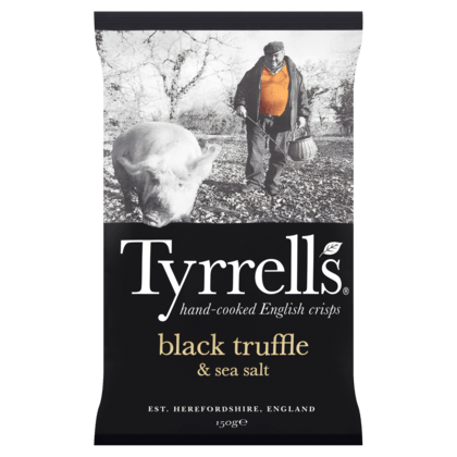 BLACK TRUFFLE & SEA SALT - HAND COOKED CRISPS  150G BY TYRRELLS