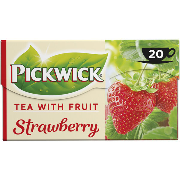 STRAWBERRY TEA WITH FRUIT - SCHWARZER TEE  MT ERDBEERE - 20*1,5G -  BY PICKWICK