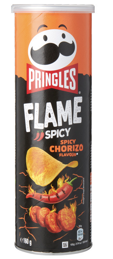 FLAME SPICY CHORIZO CHIPS 160 GRAMM  -  BY PRINGLES