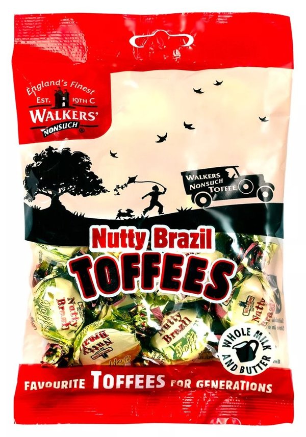 NUTTY BRAZIL TOFFEES  - TOFFEES MIT PARANÜSSEN - 150GR - BY WALKERS 1894