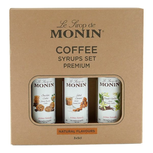 COFFEE SYRUPS SET PREMIUM  - 3 GESCHMACKSRICHTUNGEN - 3X5CL BY MONIN